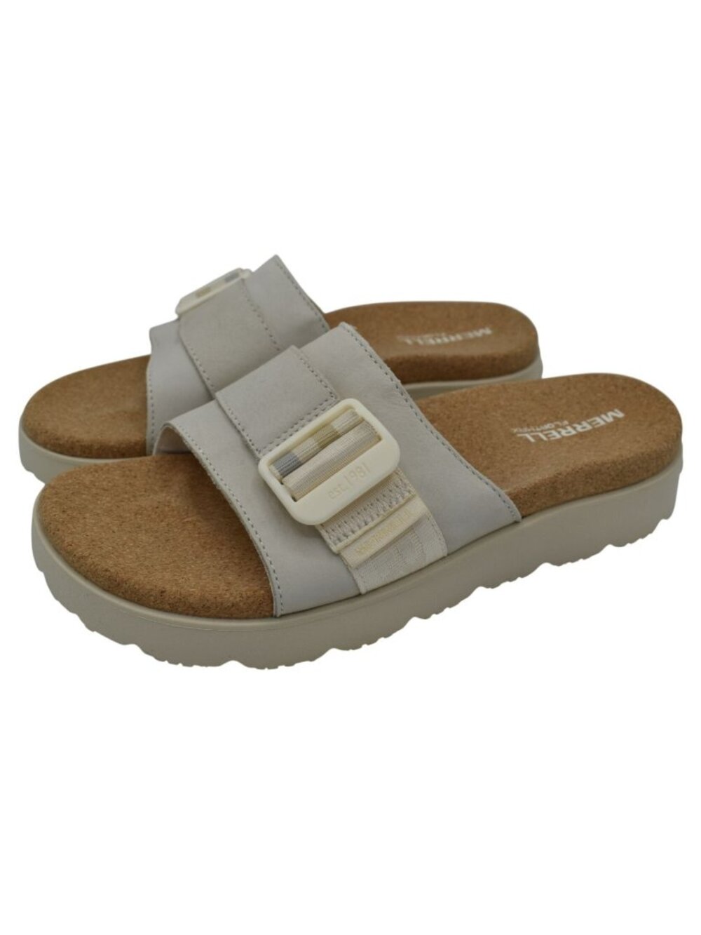 Merrell Womens Size 8 Fleur Chalk Lightweight Slides Sandals‎ Shoes